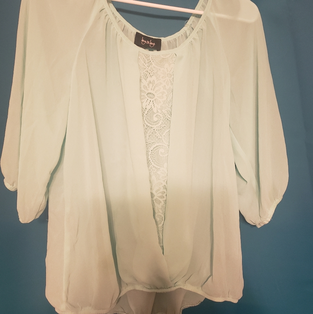 Mint Green Sheer Blouse